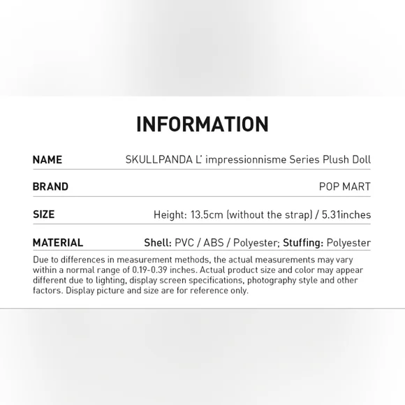 NIB Amber POP MART Skullpanda L'impressionnisme Series - Picture 9 of 9